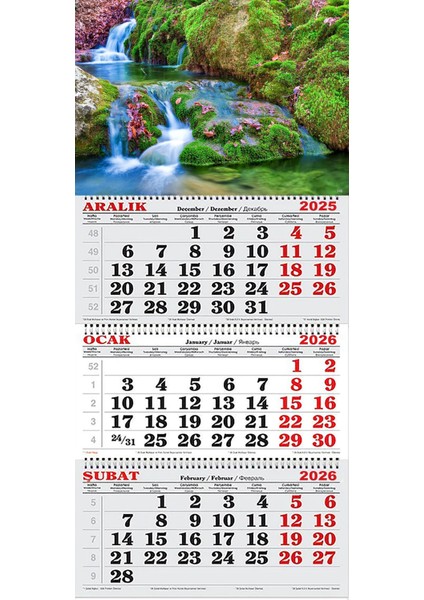 2026 Yılı Gemici Takvimi-Şelale ve Doğa