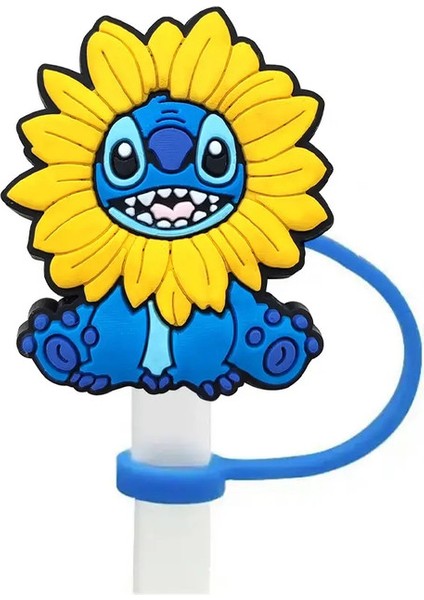 Disney Stitch Cartoon Silikon Saman Saman Şişesi Için Saman Şişesi Içme Toz Kapağı Saman Tip Kapak Cup Aksesuarları 10 mm Renk: 1 Pcs-02 (Yurt Dışından)