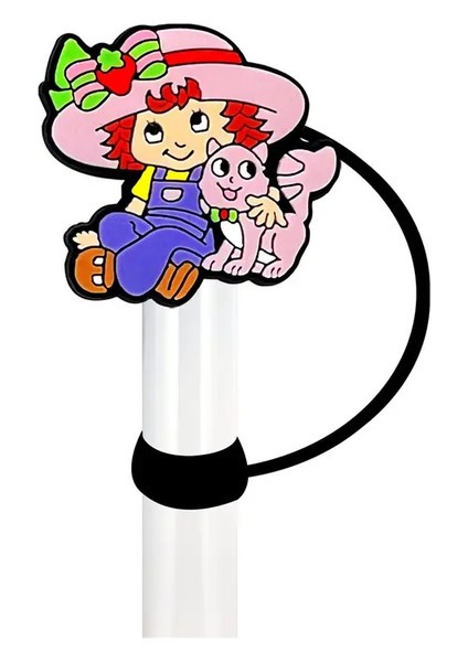 Karikatür Çilek Kız Saman Kapak Kapağı 10MM Silikon Içecek Saman Tapası Yeniden Kullanılabilir Sıçrama Kanıtı Içme Kupası Saman Kapak Aksesuarları Renk: 1PCS-10MM (Yurt Dışından)