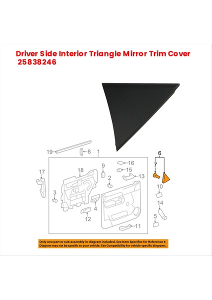 Chevrolet Silverado Için Sürücü Tarafı Iç Ayna Kaplaması 25838246 (Yurt Dışından) fiyatları