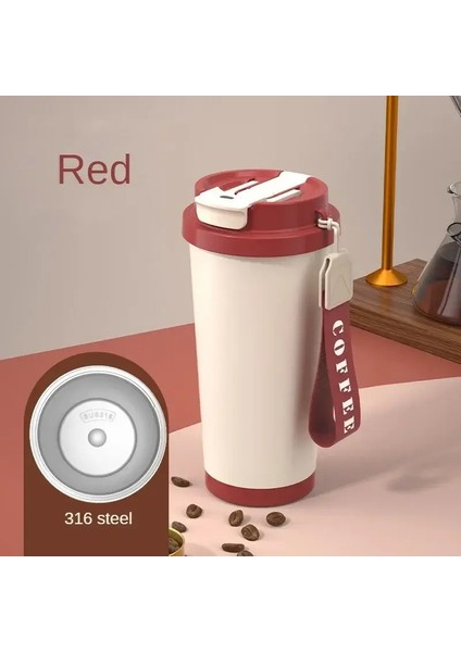 530ML Paslanmaz Çelik Termos Kahve Fincanı Çift Duvar 316 Paslanmaz Çelik Vakum Yalıtımlı Kahve Suyu Şişe Suyu Şişe: 530ML/RENK: Siyah (Yurt Dışından)