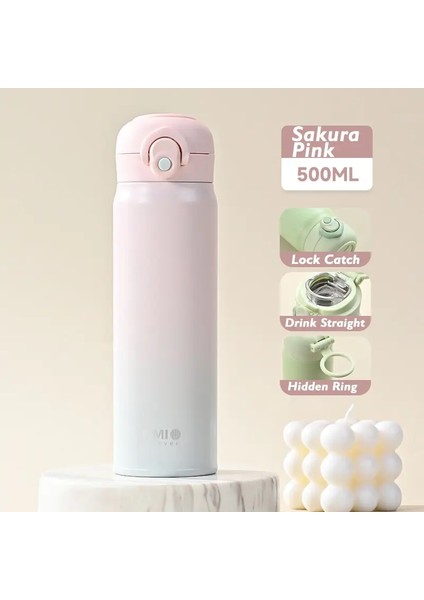 500ML Büyük Kapasiteli Kalınlaştırılmış 316 Paslanmaz Çelik Termal Yalıtım Taşınabilir Tumbler Termos Su Şişesi Kahve Cupcapacity: 500ML/RENK: Buzul Mavisi (Yurt Dışından)