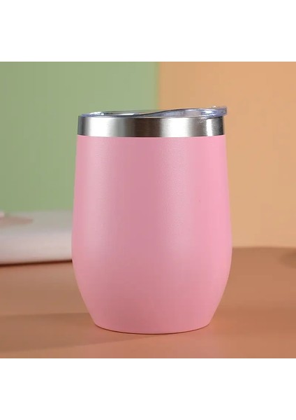 350ML Yumurta Kabuğu Şarap Camı Paslanmaz Çelik Termos Şişe Bira Kurı Bira Izoleli Kahve Kupası Seyahat Tulumbilim Kapasitesi: 350ML/RENK: Pembe (Yurt Dışından)