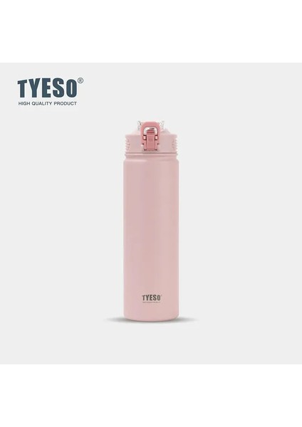 Tyeso Termos Şişesi Samanlı Paslanmaz Çelik Trafik Termal Kupası Spor Su Şişeleri Soğuk ve Sıcak Ins Stıll Su Kontrolü Kapalı: 750ML/RENK: Sakura Pembesi (Yurt Dışından)