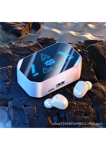Yeni Ayna Tws Kulaklıklar Dokunmatik Dijital Ekran Gürültü Azaltma Kulaklıklar Bluetooth Kablosuz Kulak Içi M49 (Yurt Dışından)