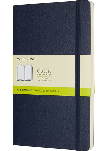 Çizgisiz Safir Mavi Defter L Boy Soft Kapak