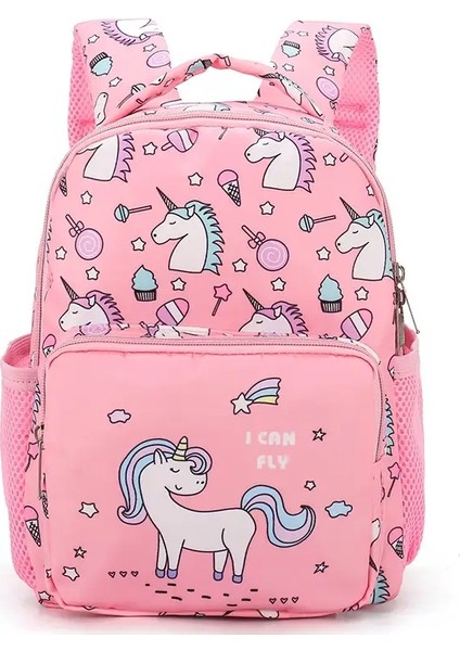 Kız Çocuklar Için Unicorn Schoolbag Mochila Çift Omuz Okul Çantaları Karikatür Sırt Çantası Su Geçirmez Moda Backpackscolor: F-Pink (Yurt Dışından)