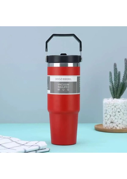 2025 30OZ Paslanmaz Çelik Vakum Taşınabilir Araç Termos Kupası Ofis Ana Araba Uzun Süreli Termal Izolasyon Kapaklığı: 801-900ML/RENK: 4 (Yurt Dışından)