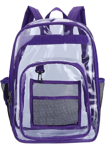 Şeffaf Omuz Çantası Unisex Moda Basit Büyük Kapasiteli Taşınabilir Sırt Çantaları Çok Fonksiyonlu Su Geçirmez Erkek Dişi Çeliği Çeliği: Mavi (Yurt Dışından)