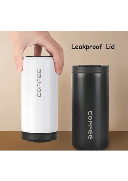 400ML Paslanmaz Çelik Kahve Termos Şişesi Termal Kupa Sızdır Köpek Şişeler Kahve Kupası Seyahat Taşınabilir Yalıtımlı Şişeler Kapasite: 401-500ML/RENK: Renk (Yurt Dışından)