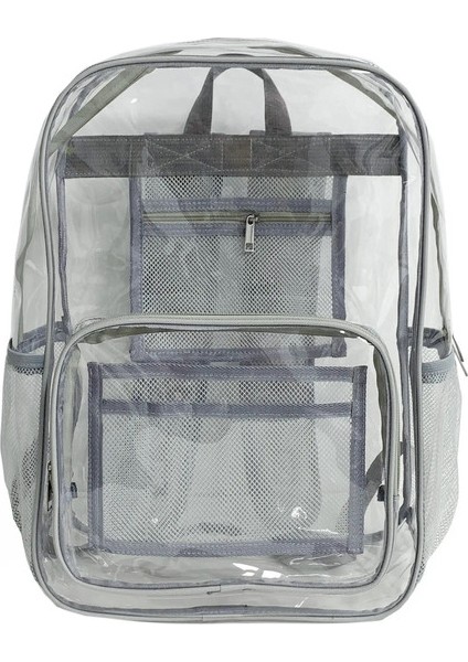 Berrak Sırt Çantası Büyük Kapasitepvc Şeffaf Omuz Çanta Erkekler ve Kadınlar Için Çoklu Cepli Torba Su Geçirmez Öğrenci Schoolbagcolor: Siyah (Yurt Dışından)