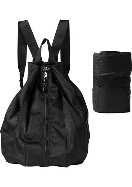 Yeni Dış Portatif Sırt Çantası Kalınlaştırıcı Su Geçirmez Spor Sırt Çantası Katlanabilir Taşınabilir Seyahat Çantası Gündelik Naylon Katlanır Çanta Sırt Çantası Renk: Siyah (Yurt Dışından)