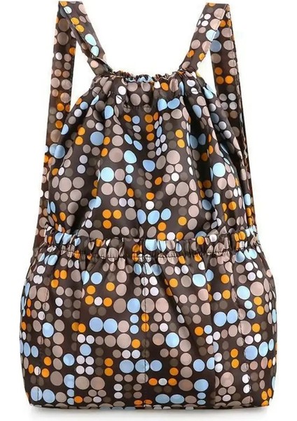 Polyester Drawstring Çanta Sıradan Floral Baskılı Su Geçirmez Taşınabilir Alışveriş Çantası Spor Büyük Kapasite Sırt Çantaları Teenage Girlscolor: 10 (Yurt Dışından)