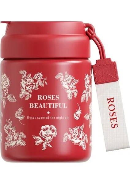 Hafif Lüks Paslanmaz Çelik Cep Kupası Mini Termos Kupası Halat ile Halat Taşınabilir Yüksek Değerli Öğrenci Vakum Termos Cupcapacity: 450ML/RENK: Siyah Gül (Yurt Dışından)