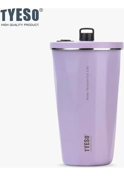 Tyeso 8848A Kapasite 600ML Paslanmaz Çelik Termos Kahve Kupa Çift Duvar Taşınabilir Şişe Vakum Yalıtımlı Saman Su Kupa Capacity: 600ML/RENK: Leylak Menekşe (Yurt Dışından)