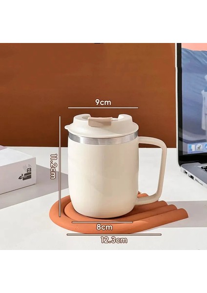 Worthbuy 304 Kalıplı Paslanmaz Çelik Su Kupası, Yeniden Kullanılabilir Çift Katmanlı Yalıtımlı Süt Kahve Kupası Kupa Taşınabilir Içme Cupcapacity: 401-500ML/RENK: D Stil (Yurt Dışından)