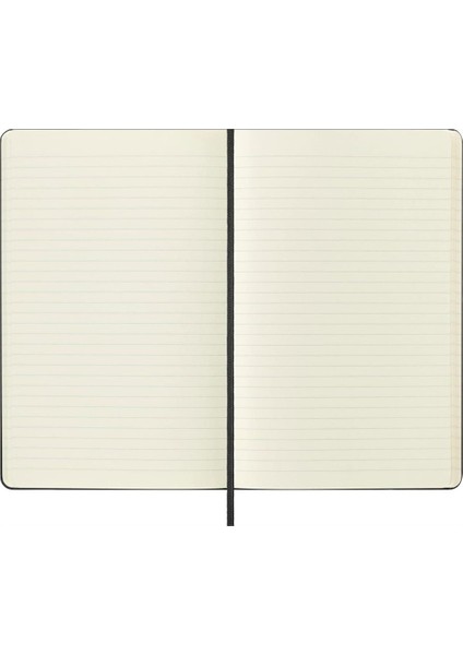 Çizgili Siyah Defter L Boy Sert Kapak