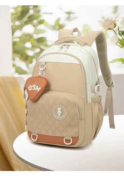 Junior Lise Öğrenci Schoolbag Kadın Yeni Yüksek Değeri Büyük Kapasiteli Tiktelik Stili Sırt Çantası Lise Öğrenci Sırt Çantası Renk: Haki (Yurt Dışından)