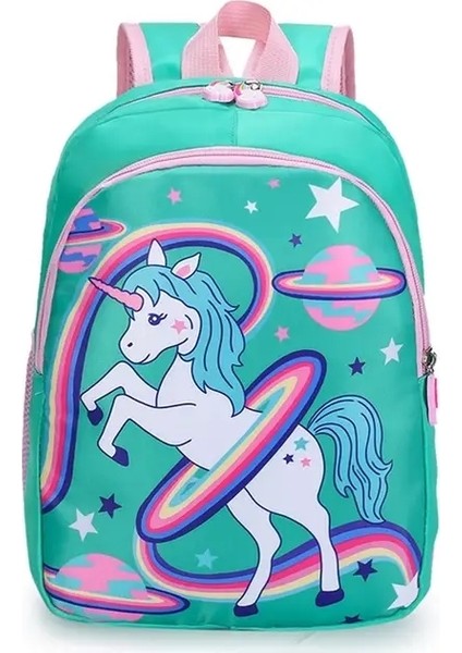 Kız Çocuklar Için Unicorn Schoolbag Mochila Çift Omuz Okul Çantaları Karikatür Sırt Çantası Su Geçirmez Moda Backpackscolor: F-Pink (Yurt Dışından)