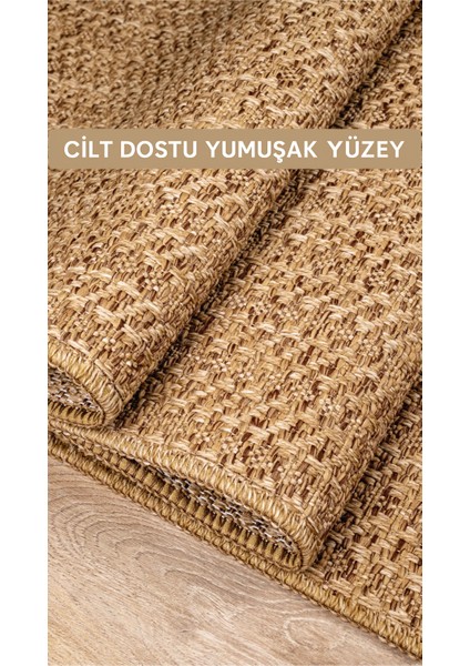 Bej Jüt Sisal Kaymaz Taban Hasır Dokuma Yıkanabilir Yolluk Salon Koridor Mutfak Halısı fırsatları