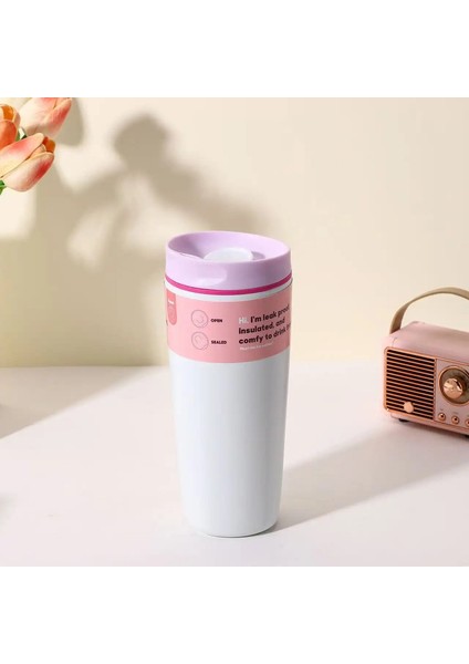 Paslanmaz Çelik Yalıtımlı Dak, Basit ve Şık, Kahve Içme Için Uygun, Dış Mekan Kullanımı Için Taşınabilir ve Carriecapacity Olabilir: 12OZ/RENK: Beyaz (Yurt Dışından)