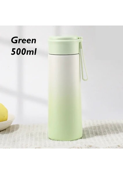 500ML 304 Paslanmaz Çelik Vakum Taşınabilir Tumbler Termos Yalıtımlı Termal Yalıtım Renkli Su Kupası Dış Mekan Su Şişesi Kapasite: 500ML/RENK: Yeşil (Yurt Dışından)