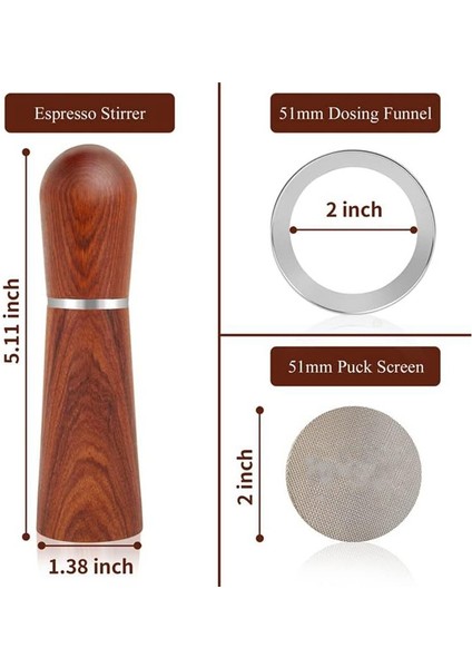 51 mm Espresso Wdt Aleti, Dozaj Hunisi ve Disk Filtre Seti (Yurt Dışından) fiyatları