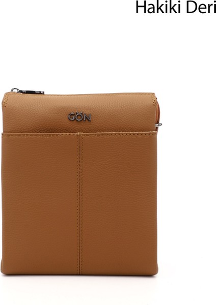 Kadın Taba Uzun Askılı Hakiki Deri Evrak Omuz Çantası