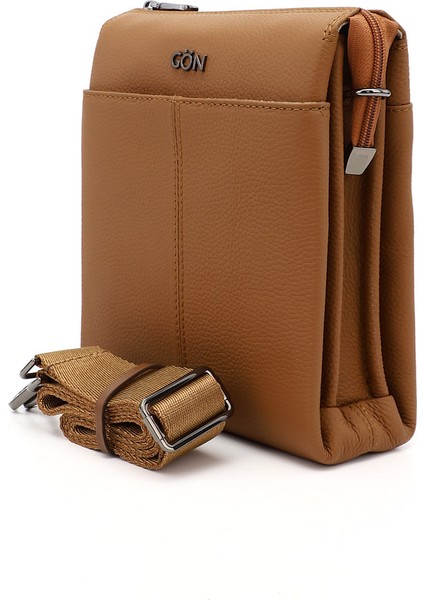 Kadın Taba Uzun Askılı Hakiki Deri Evrak Omuz Çantası