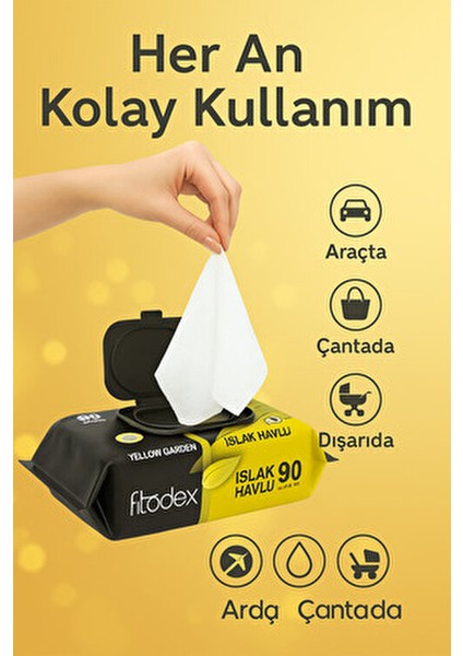 Islak Havlu Dream Garden 90 Yaprak Günlük Kullanım İçin Ferahlatıcı Temizlik