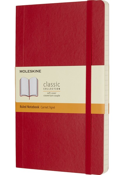 Çizgili Kırmızı Defter L Boy Soft Kapak