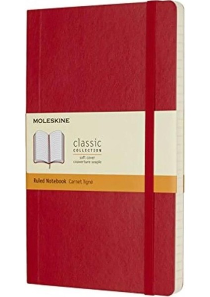 Çizgili Kırmızı Defter L Boy Soft Kapak