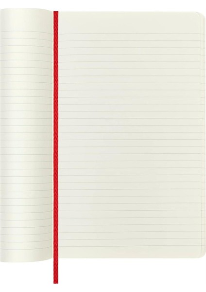 Çizgili Kırmızı Defter L Boy Soft Kapak