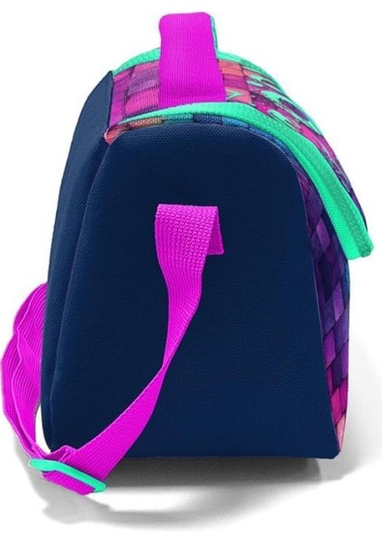 Pembe Lacivert Grafiti Yazılı Thermo Beslenme Çantası 11769