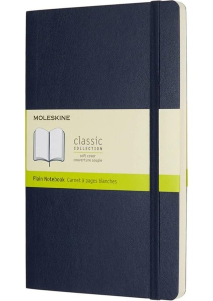 Çizgisiz Safir Mavi Defter L Boy Soft Kapak