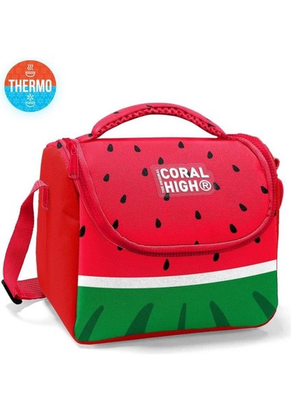 Kırmızı Yeşil Karpuz Desenli Thermo Beslenme Çantası 12789