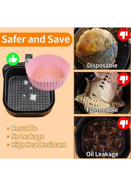 Fritöz Silikon Kap, 7,5 Inç Hava Fritöz Sepeti, 3qt Ila 5qt Için, 3'lü Paket (Yurt Dışından) indirimleri