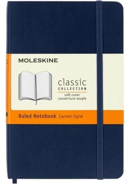 Çizgili Safir Mavi Defter L Boy Soft Kapak