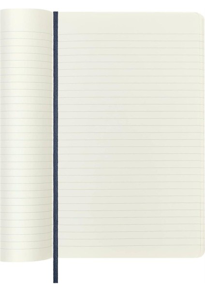 Çizgili Safir Mavi Defter L Boy Soft Kapak