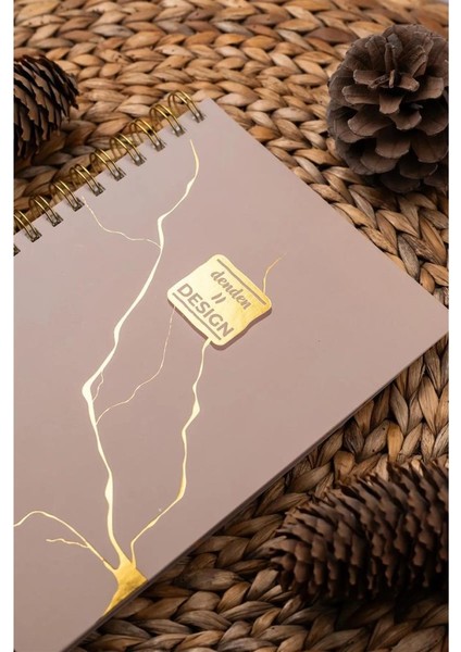 Mermer Bej 17x24 Çizgili Defter