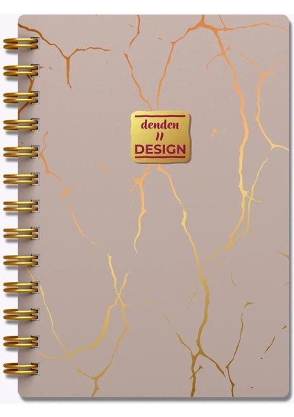 Mermer Bej 17x24 Çizgili Defter