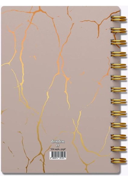 Mermer Bej 17x24 Çizgili Defter