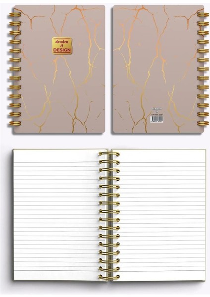 Mermer Bej 17x24 Çizgili Defter