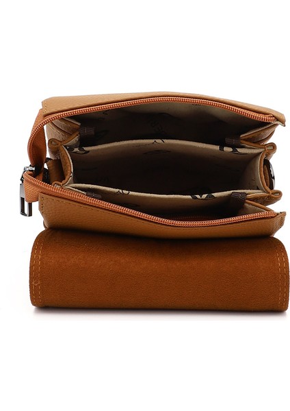 Kadın Taba Uzun Askılı Hakiki Deri Evrak Omuz Çantası