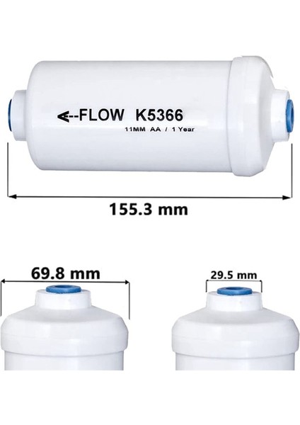 Yerçekimi Su Filtreleme Sistemi Için 2 Adet Florürlü Su Filtresi K5366 (Yurt Dışından) modelleri