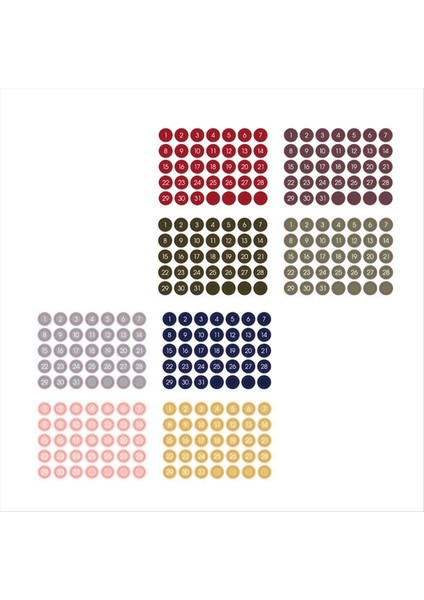 12 Adet Renkli Yuvarlak Sayı Tarih Etiketi A (Yurt Dışından) fırsatları