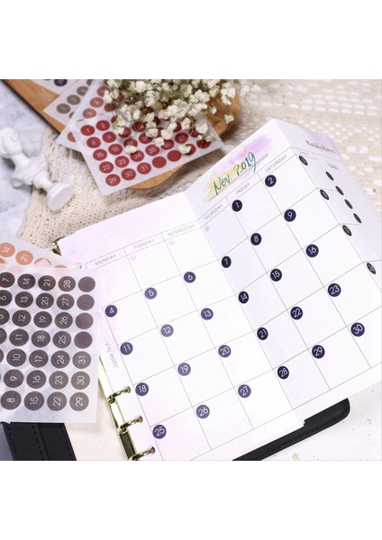 12 Adet Renkli Yuvarlak Sayı Tarih Etiketi A (Yurt Dışından) indirimleri