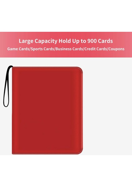 9 Cepli Kart Koleksiyonu Klasörü, Kırmızı (Yurt Dışından) fırsatları