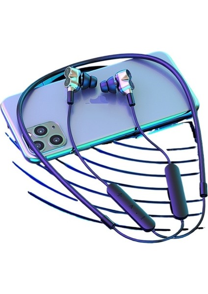 Yeni Bluetooth Kulaklık Boyun Bandı Tarzı Stereo Çift Dinamik Kulak Içi Spor E-Spor Oyun Kulaklığı (Yurt Dışından)