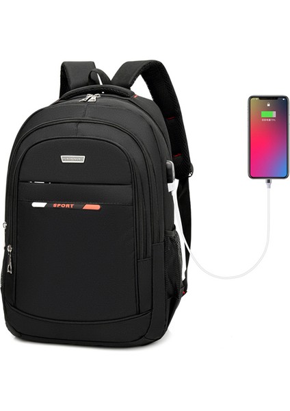 ZWX-6010 S Beden Oxford Kumaş Seyahat Sırt Çantası Çift Omuzlu USB Portlu Dizüstü Bilgisayar Çantası - Kırmızı (Yurt Dışından) modelleri